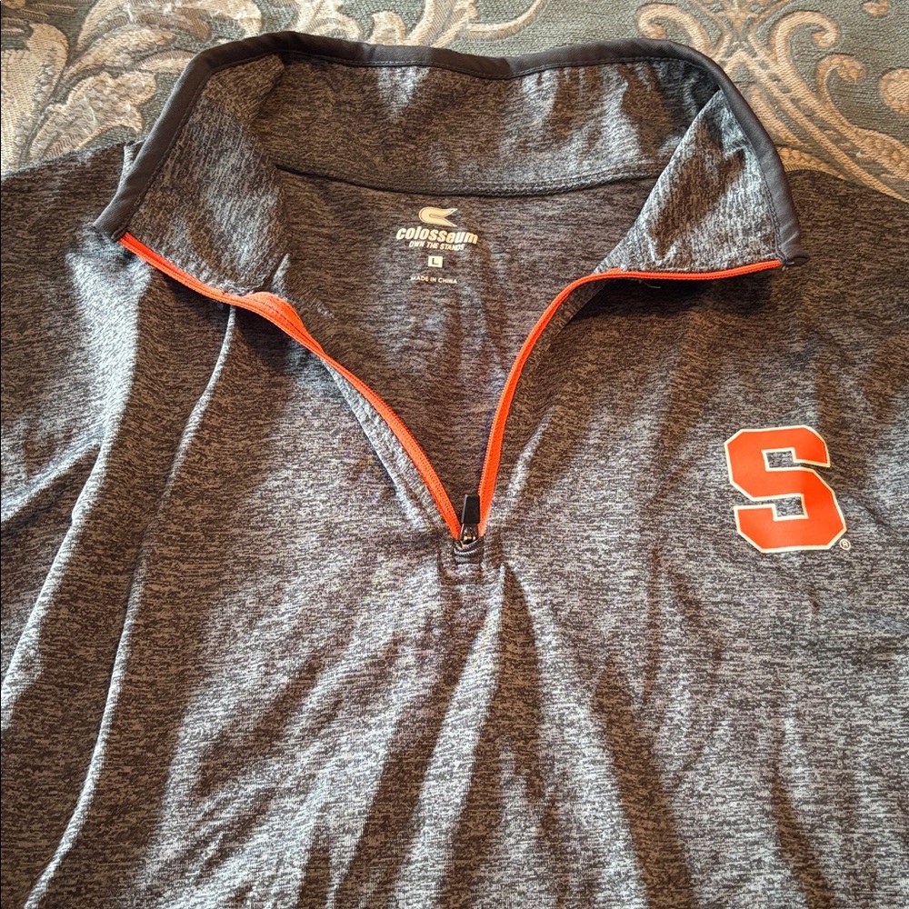 Colosseum Heathered Gray and Orange Pullover